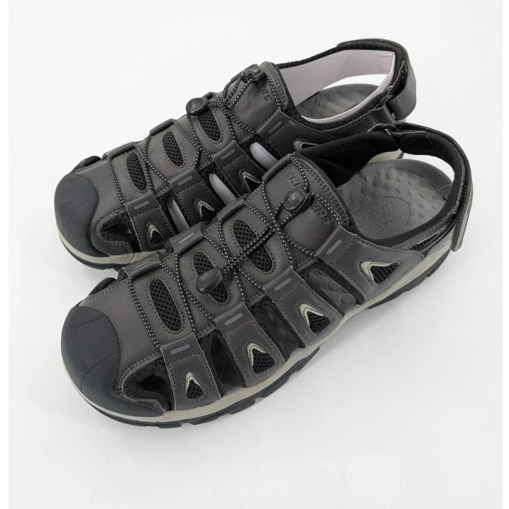 Skechers Relaxed Fit Tresmen‎ Outseen Fisherman Style Sandals Men's Size 13 Gray